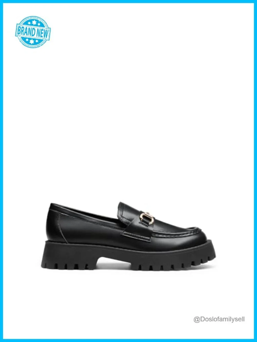 Platform Chunky Loafers Faux Leather Slip-On Work Shoes